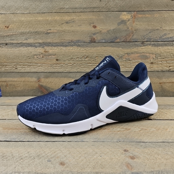 Nike Legend Essential 2 Men's Training Workout Gym Shoes Navy White NEW - Picture 2 of 10